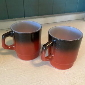 Pair of vintage Fire King mugs